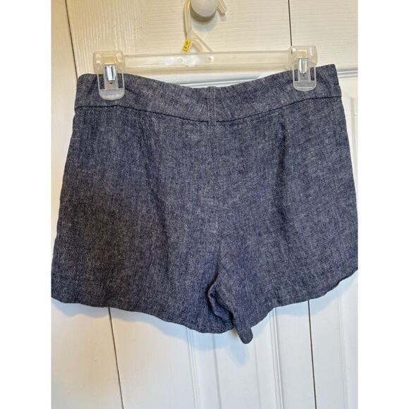 Calvin Klein Shorts Womens 2 Chambray Linen Pockets Beach Granola Girl Coastal - Picture 2 of 6